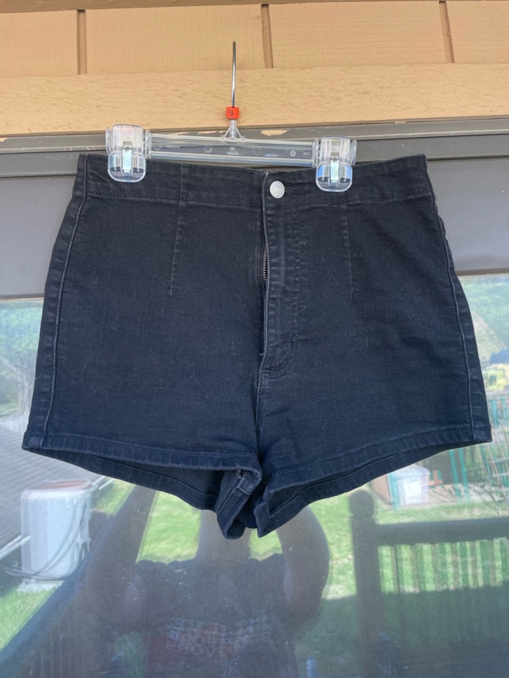 Black Denim High Rise Shorts